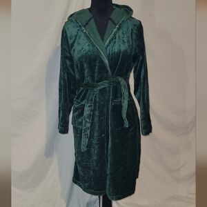 Doctor Unicorn, Dark Green Kids Fleece Hooded Robe with Belt, 10-11 Y, NWOT